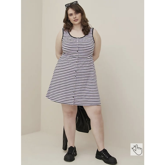 Torrid Mini Jersey Button-Front Dress - Picture 1 of 5